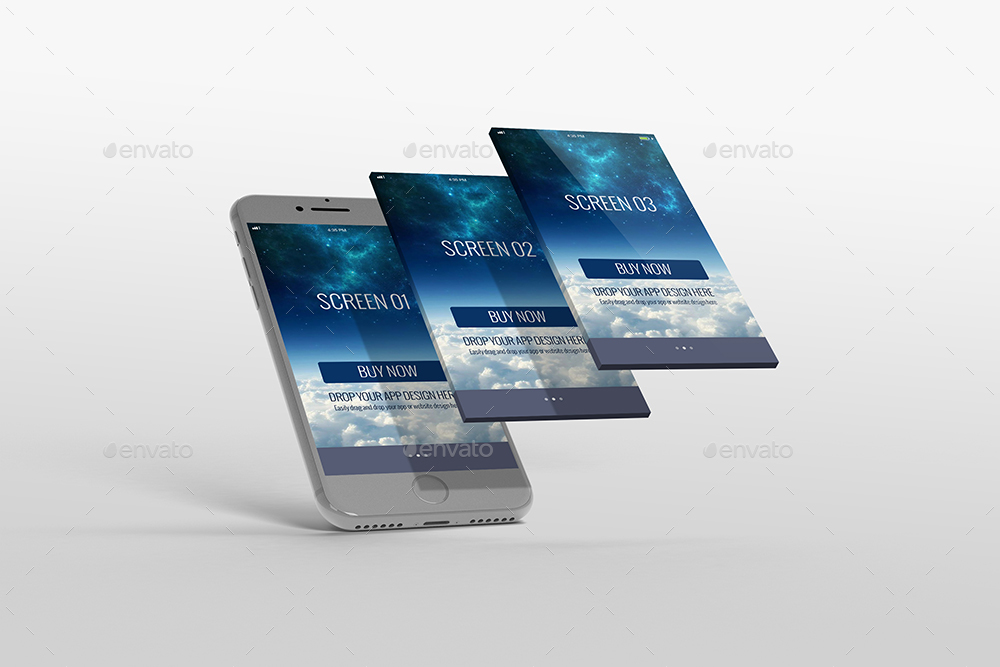 3D Mobile Display MockUp by masterpixdesign GraphicRiver