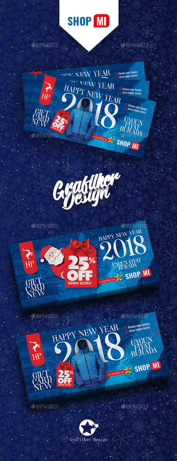 GraphicRiver Christmas Gift Card Templates 20962496