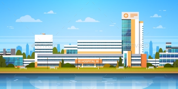GraphicRiver City Landscape With Hospital Building Exterior 20962503 GraphicRiver City Landscape With Hospital Building Exterior 20962503