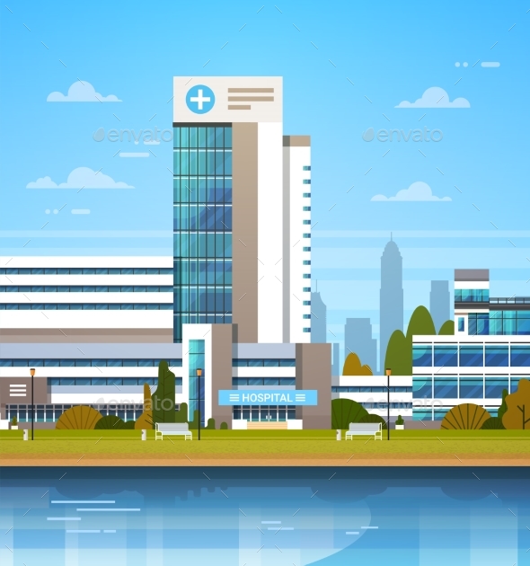 GraphicRiver Building Of Modern Hospital Clinic Exterior 20962540 GraphicRiver Building Of Modern Hospital Clinic Exterior 20962540