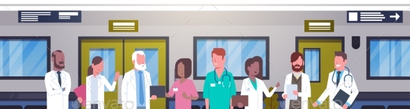GraphicRiver Group Of Doctors In Hospital Corridor Horizontal 20962586 GraphicRiver Group Of Doctors In Hospital Corridor Horizontal 20962586