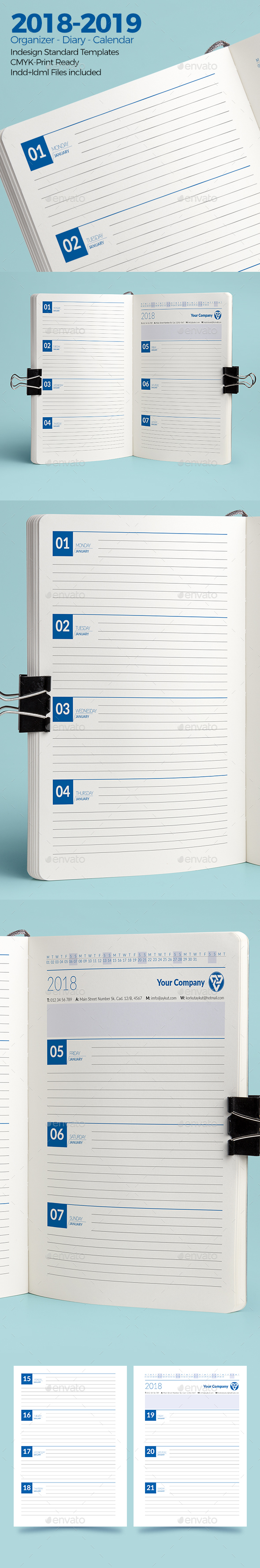 GraphicRiver Weekly Diary Planner 2018-2019 20965785 GraphicRiver Weekly Diary Planner 2018-2019 20965785