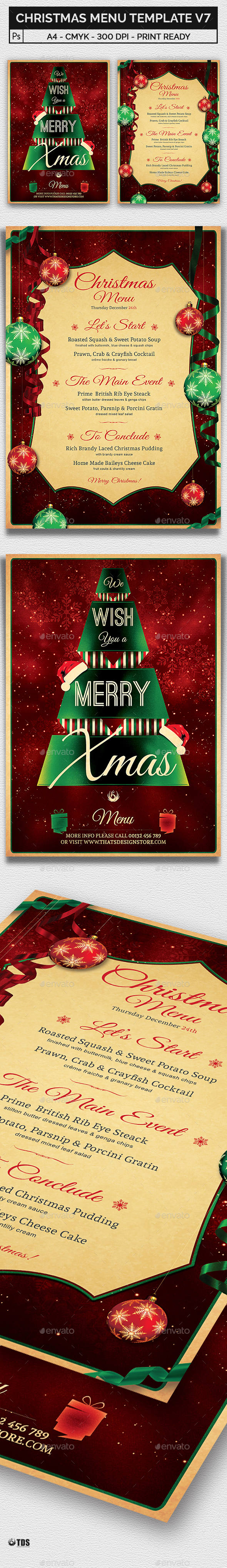 Christmas Menu Template V7 - Holidays Events