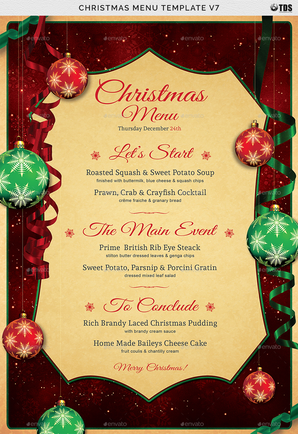 free editable christmas menu templates