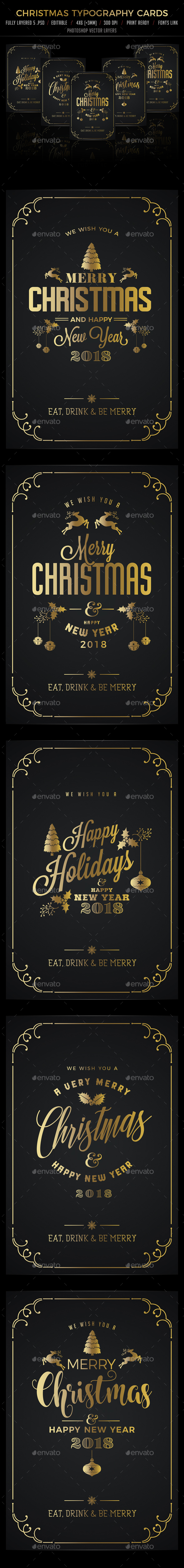 GraphicRiver Christmas Typography Cards Invitation 20945709 GraphicRiver Christmas Typography Cards Invitation 20945709