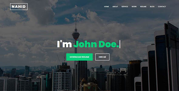 Nahid - One Page Personal Portfolio Template - Personal Site Templates