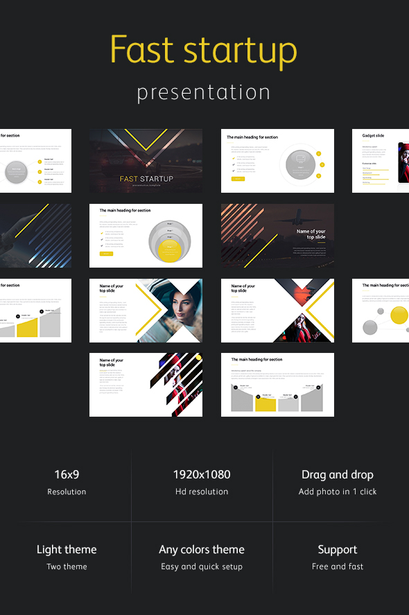 Fast Startup Powerpoint Template - Pitch Deck PowerPoint Templates