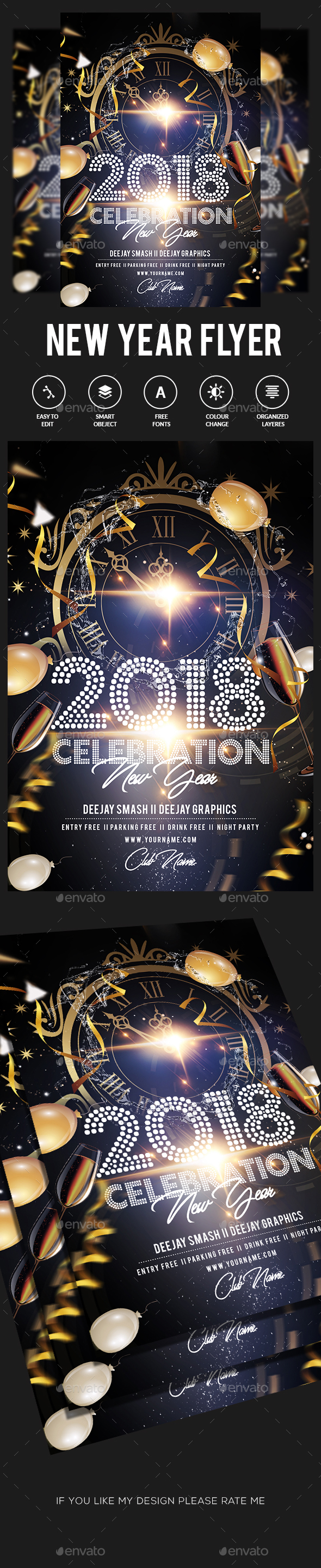 GraphicRiver New Year Party Flyer 20966951