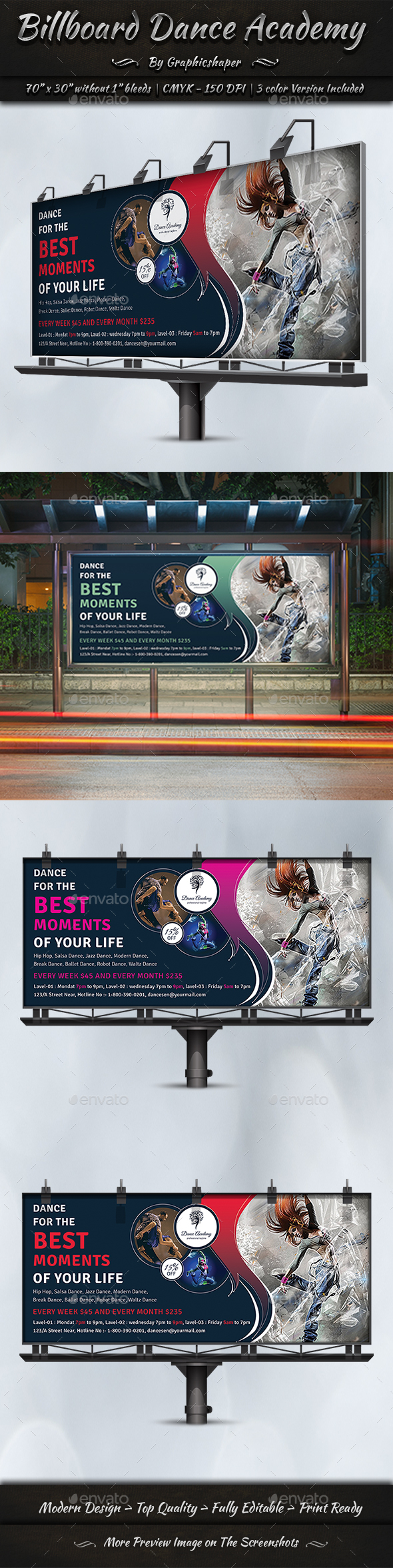 GraphicRiver Billboard Dance Academy 20968009 GraphicRiver Billboard Dance Academy 20968009