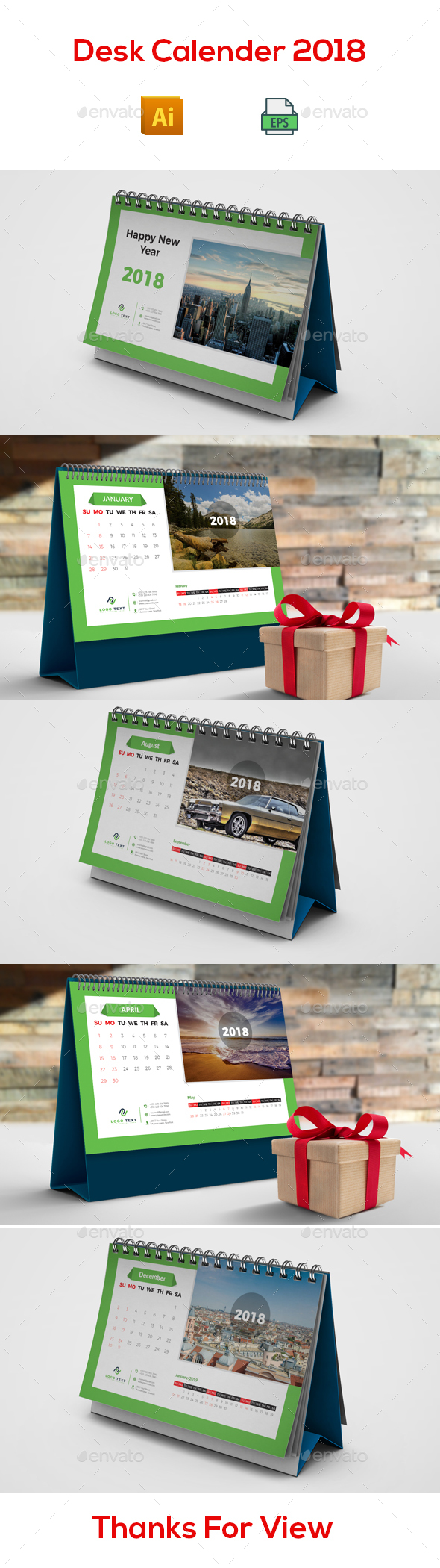 Desk Calendar 2018 - Calendars Stationery