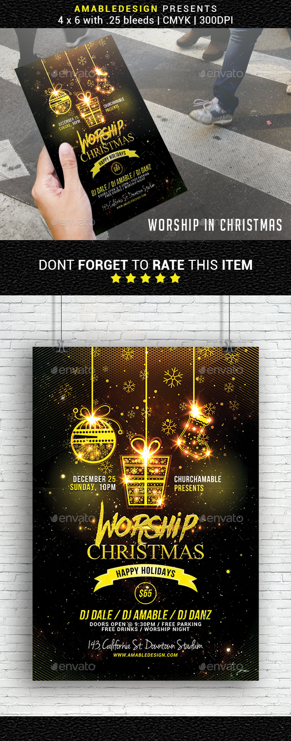 GraphicRiver Worship in Christmas Church Flyer 20968266 GraphicRiver Worship in Christmas Church Flyer 20968266
