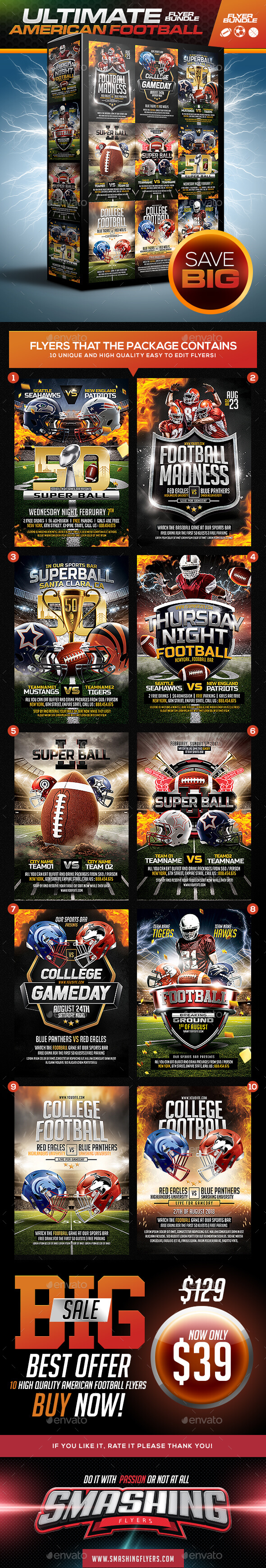 American Football Flyer Bundle - Sports Events