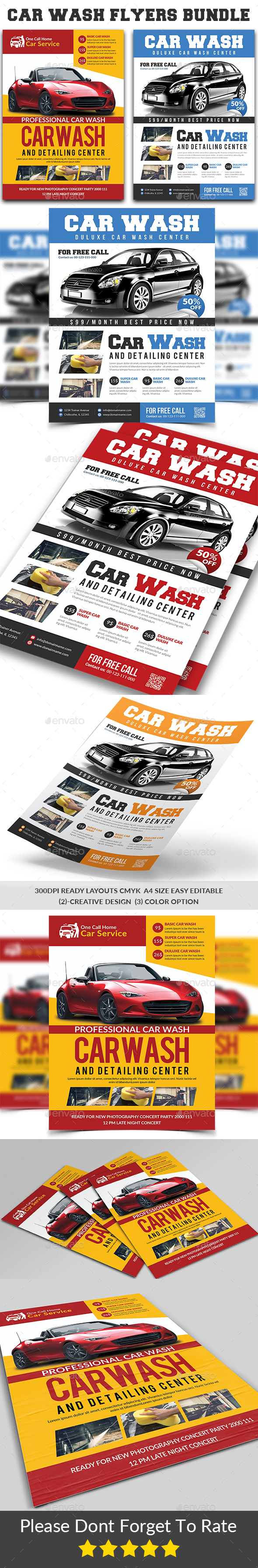 Car Wash Flyers Bundle - Corporate Flyers