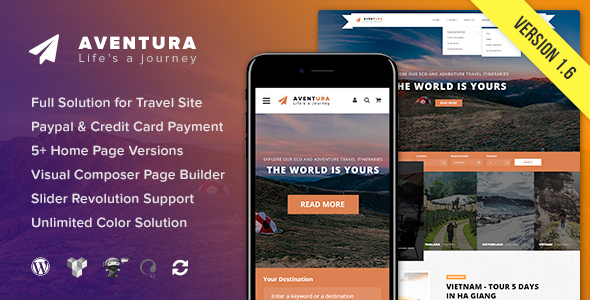 Aventura - Travel & Tour Booking System WordPress Theme - Travel Retail