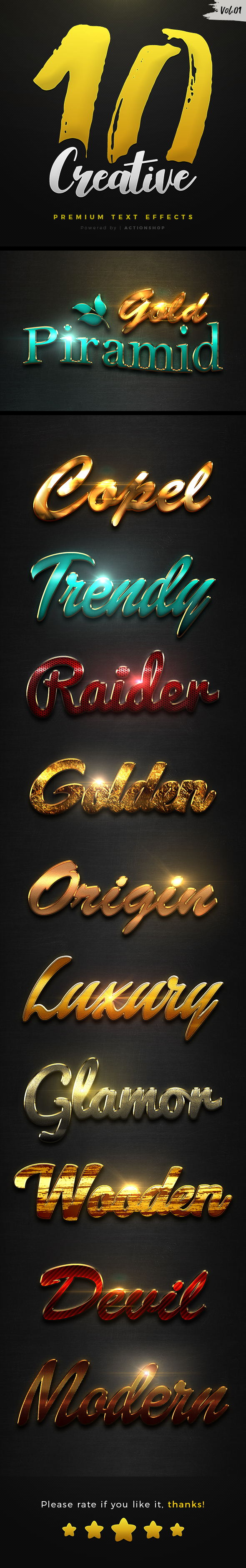 GraphicRiver 10 Creative Text Effects Vol.1 20972200 GraphicRiver 10 Creative Text Effects Vol.1 20972200