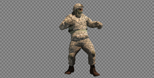 Soldier Strikes His Foot alt