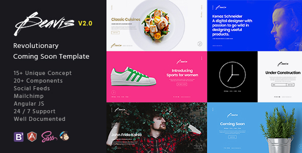 Beavis - Next Level Multi-Concept HTML5 Coming Soon Template - Under Construction Specialty Pages