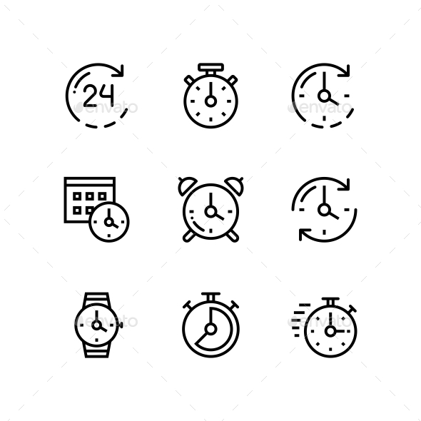 GraphicRiver Set of Time Clock Watch Timer Vector Outline Icons for Web and Mobile Design Pack 1 20973211 GraphicRiver Set of Time Clock Watch Timer Vector Outline Icons for Web and Mobile Design Pack 1 20973211