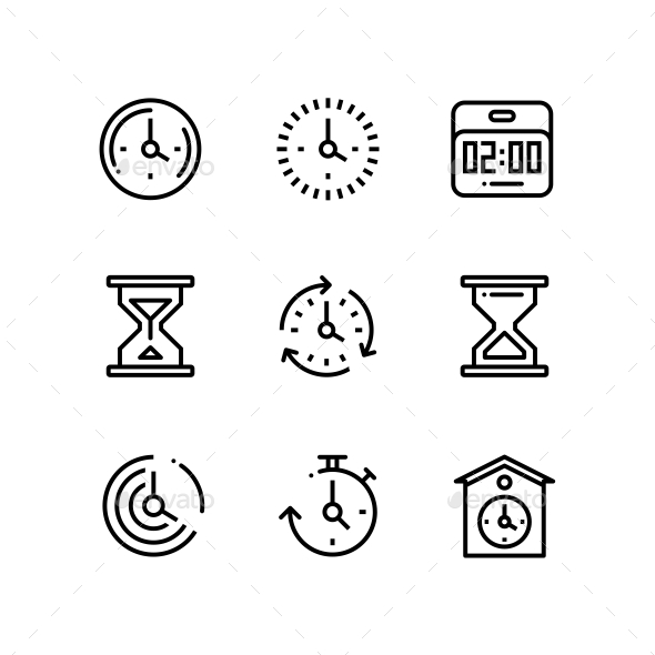 GraphicRiver Set of Time Clock Watch Timer Vector Outline Icons for Web and Mobile Design Pack 2 20973224 GraphicRiver Set of Time Clock Watch Timer Vector Outline Icons for Web and Mobile Design Pack 2 20973224