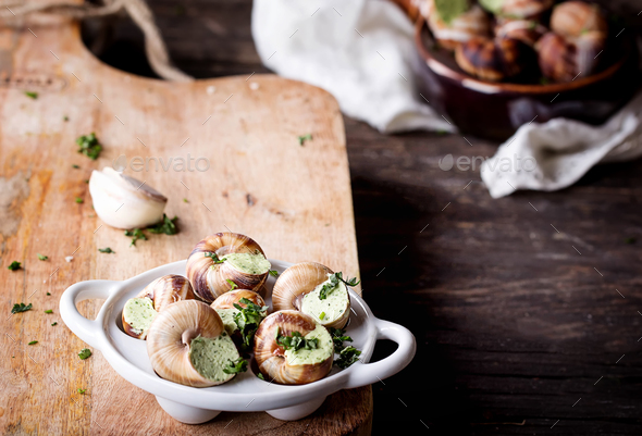 Escargots de Bourgogne - Stock Photo - Images