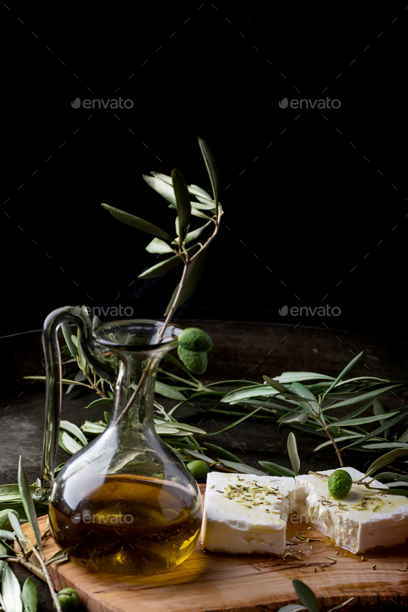 Greek Mezze Olives and Feta - Stock Photo - Images