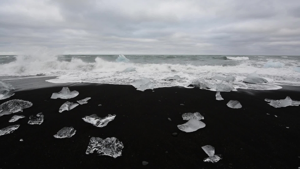 Icebergs in Jokulsarlon Glacial Lagoon