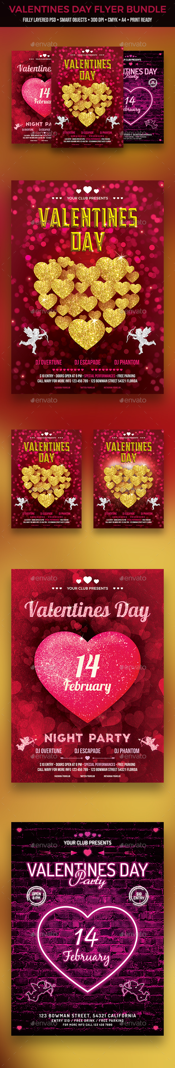 GraphicRiver Valentines Day Flyer Bundle 20973863 GraphicRiver Valentines Day Flyer Bundle 20973863