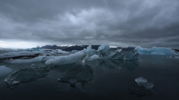 Icebergs in Jokulsarlon Glacial Lagoon