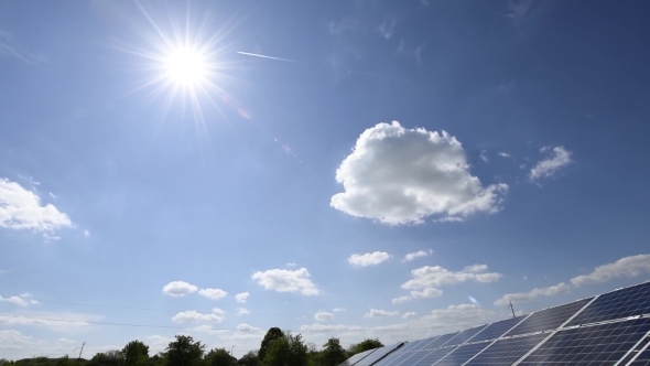 Solar Power Station Against the Blue Sky