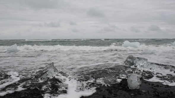 Icebergs in Jokulsarlon Glacial Lagoon