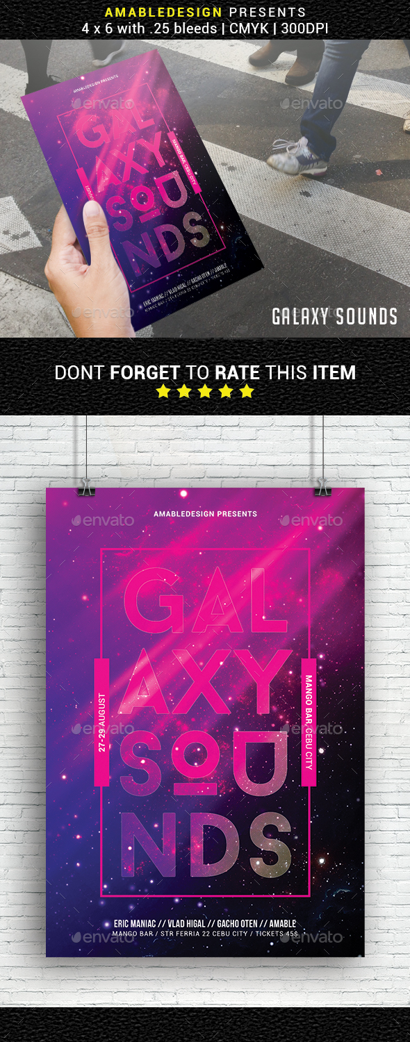 GraphicRiver Galaxy Sounds Flyer 20974417 GraphicRiver Galaxy Sounds Flyer 20974417