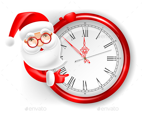 GraphicRiver Santa Claus and Circle Clock 20974675 GraphicRiver Santa Claus and Circle Clock 20974675