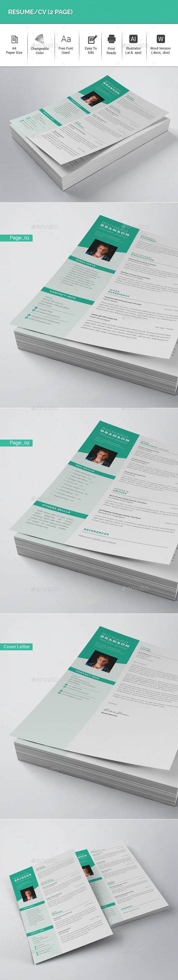 GraphicRiver Resume CV 2 Page 20974726 GraphicRiver Resume CV 2 Page 20974726