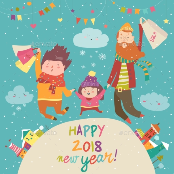 GraphicRiver Family Christmas Shopping 20974893 GraphicRiver Family Christmas Shopping 20974893