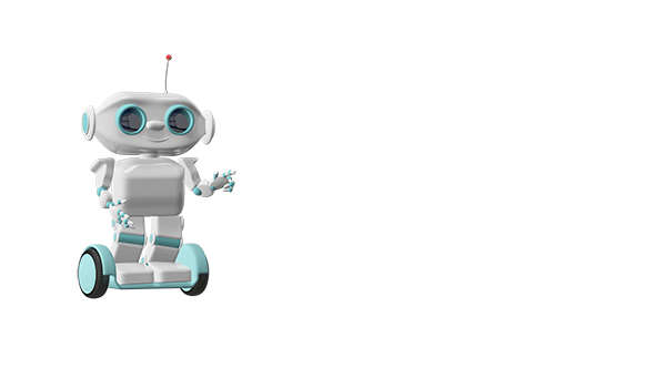 3D Animation Little White on Scooter and Blue Screens and Alpha Channel alt