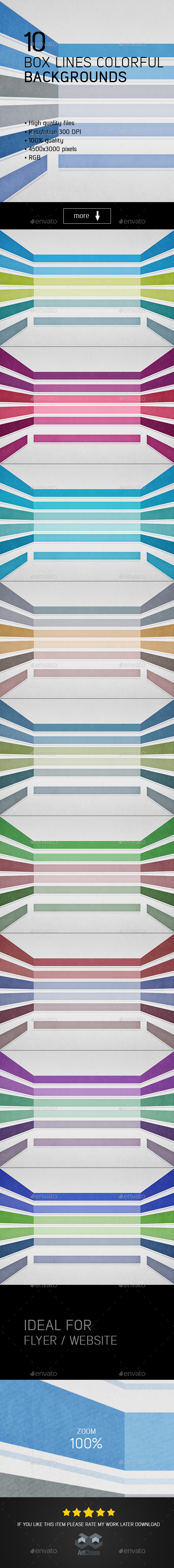 10 Box Lines Colorful Backgrounds - Abstract Backgrounds