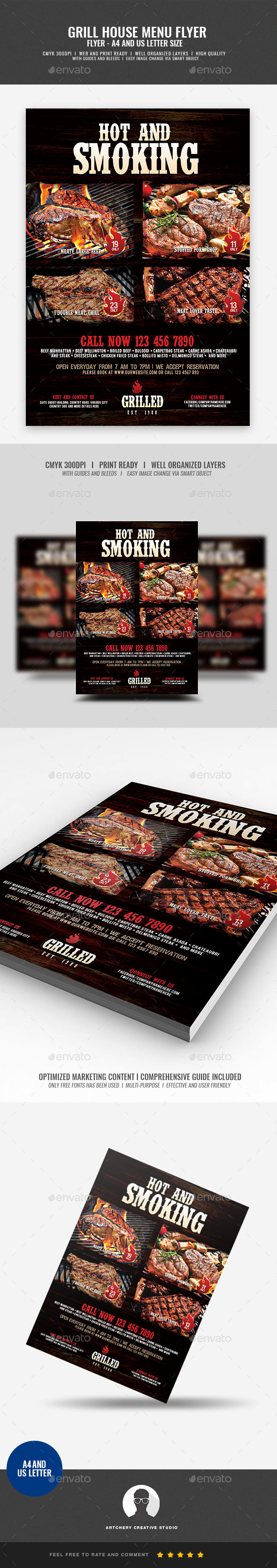 GraphicRiver Barbecue and Steak House Flyer 20975506 GraphicRiver Barbecue and Steak House Flyer 20975506