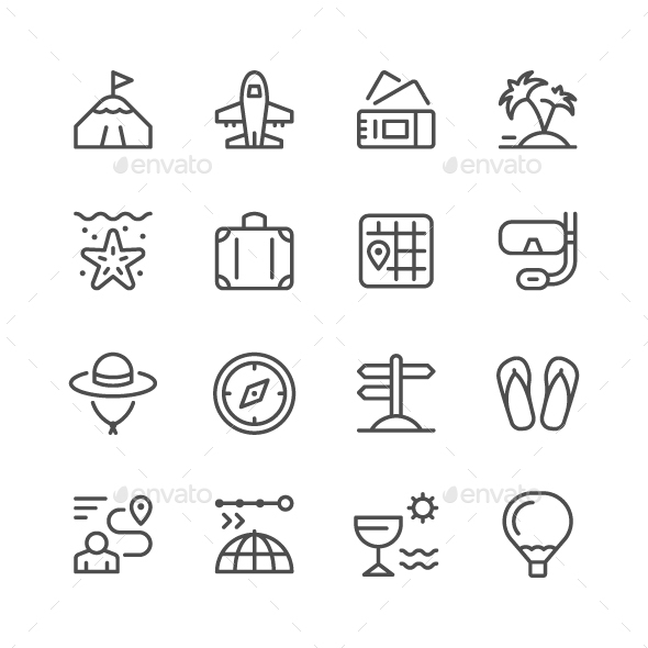 GraphicRiver Set Line Icons of Travel 20975558 GraphicRiver Set Line Icons of Travel 20975558