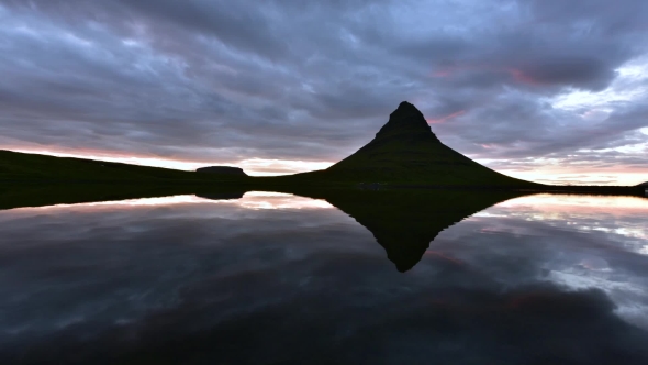 Colorful Sunrise on Kirkjufellsfoss Waterfall