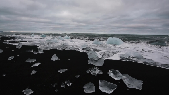 Iceberg Pieces on Diamond Beach