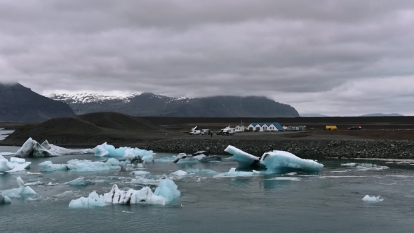 Icebergs in Jokulsarlon Glacial Lagoon