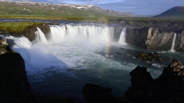 Godafoss Waterfall on Skjalfandafljot River