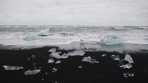 Iceberg Pieces on Diamond Beach