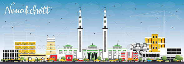 GraphicRiver Nouakchott Mauritania Skyline with Color Buildings and Blue Sky 20977813 GraphicRiver Nouakchott Mauritania Skyline with Color Buildings and Blue Sky 20977813
