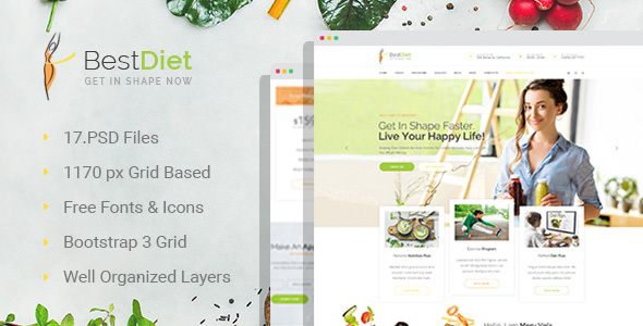 ThemeForest BestDiet Dietitian Nutritionist PSD Template 20883075 ThemeForest BestDiet Dietitian Nutritionist PSD Template 20883075