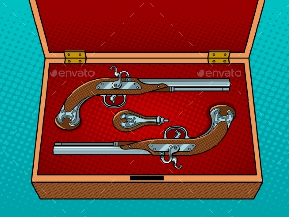 GraphicRiver Vintage Pistols Pop Art Vector Illustration 20980303 GraphicRiver Vintage Pistols Pop Art Vector Illustration 20980303