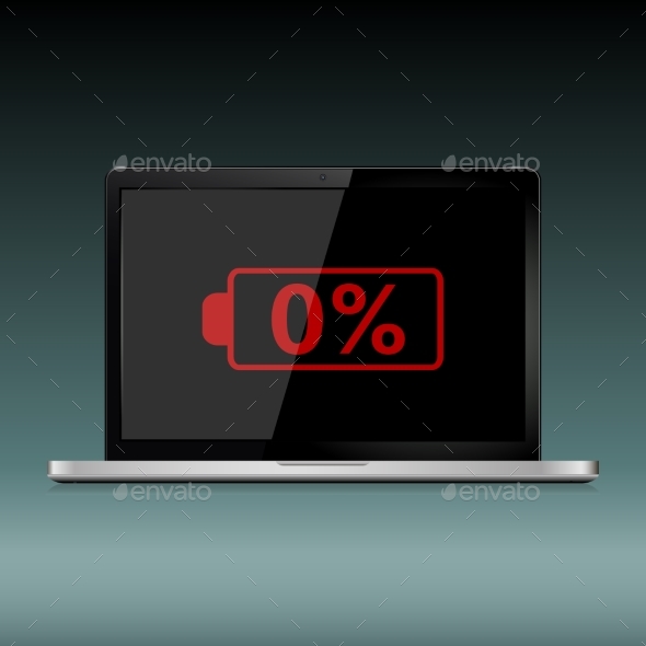 GraphicRiver Laptop with Low Battery Sign on Display 20980408 GraphicRiver Laptop with Low Battery Sign on Display 20980408
