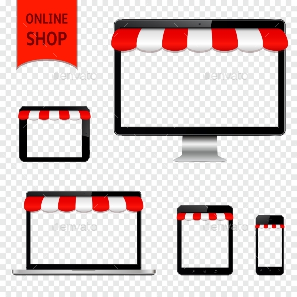 Mobile and Online Shop Concept - Computers Technology