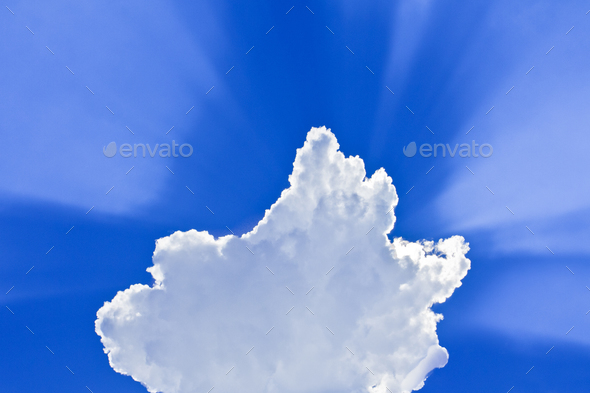 Clouds with rays - Stock Photo - Images