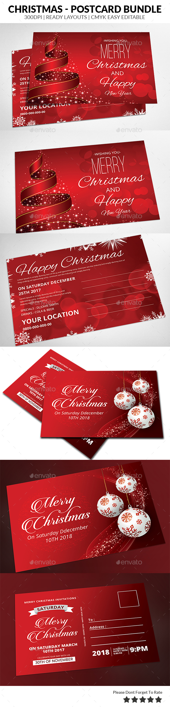 GraphicRiver Christmas Postcard Bundle Templates 20980740 GraphicRiver Christmas Postcard Bundle Templates 20980740